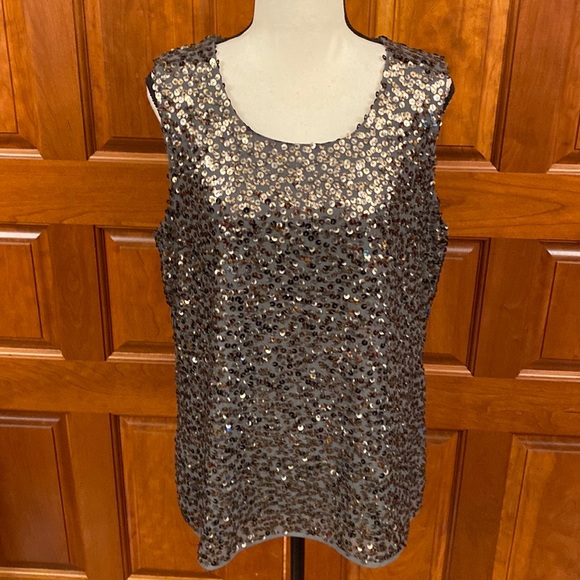 Gray Sequin Top - Picture 1 of 6